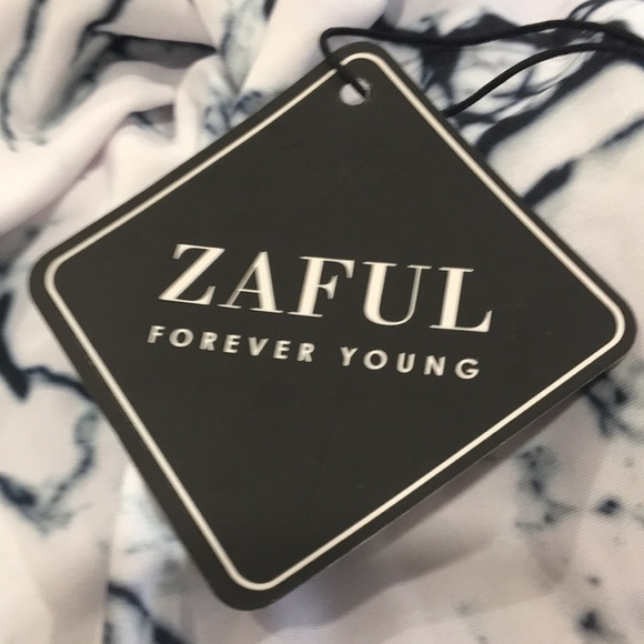 Zaful Whit and Grey Tie Dye Bathing Suit - Picture 2 of 3